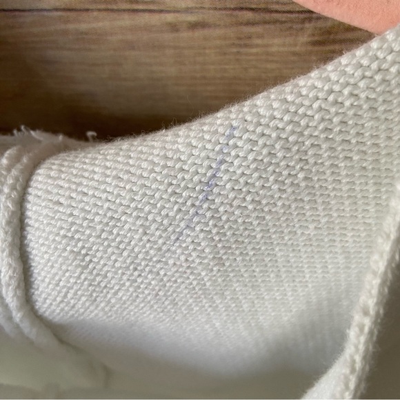 Martha Stewart Hooded White Sweater V Neck Large Pull Over Beachy Chunky - Picture 6 of 9